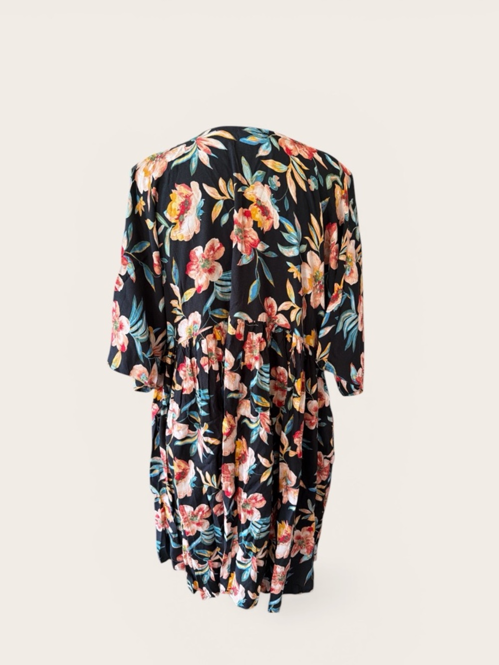 NWOT I Joan Women’s Black Floral Swim Cover-Up Dress - Picture 4 of 4